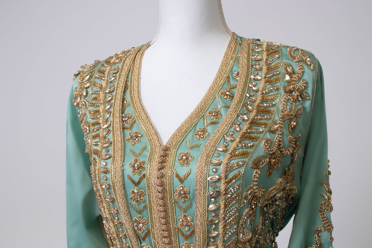 Jasmine Takchita — Aqua Green & Gold